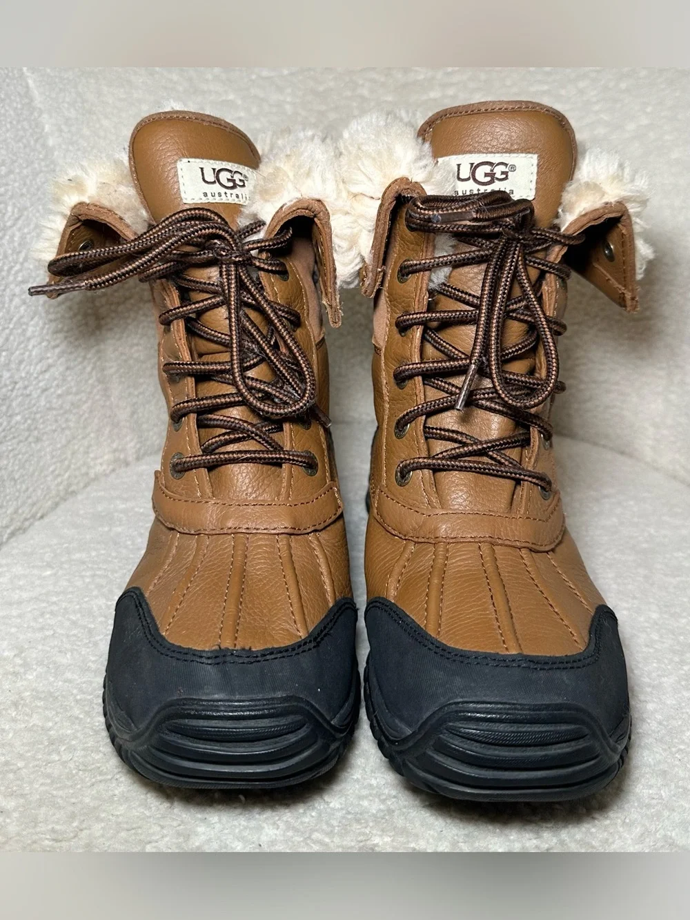 UGG Adirondack Waterproof Winter Boots Leather Wool Lined eVent Vibram Brown 7.5